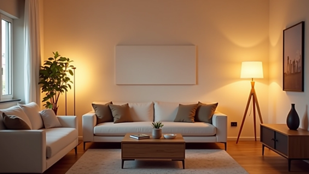 Iluminação inteligente em sala de estar