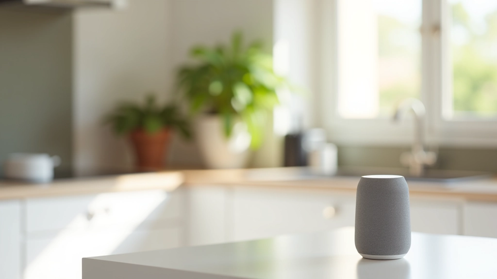 Coluna inteligente em cozinha