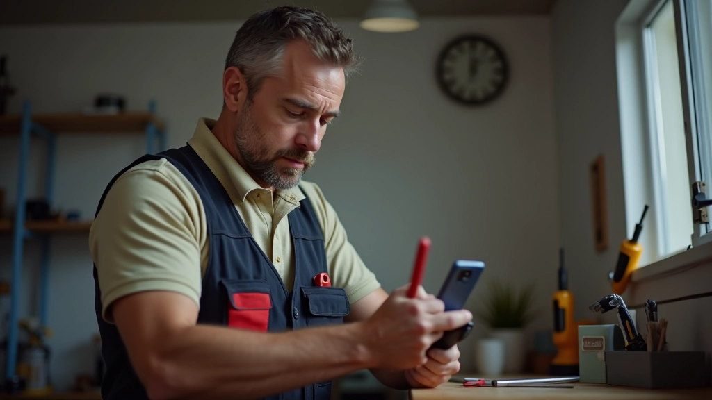 Técnico a instalar um termostato inteligente na parede de uma casa portuguesa